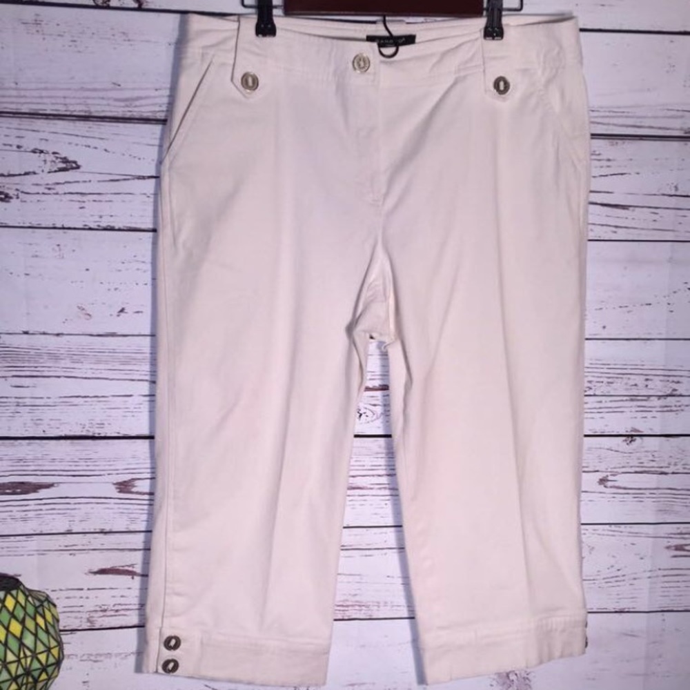 SANDRO Women White Capri size 14W